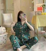 4600 Sets Women's Faux Silk Pajama 2-Piece Set Summer Thin Short Sleeve Plus Size Loungewear Stock Clearance - Image 9