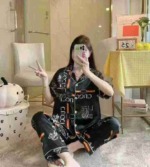 4600 Sets Women's Faux Silk Pajama 2-Piece Set Summer Thin Short Sleeve Plus Size Loungewear Stock Clearance - Image 5