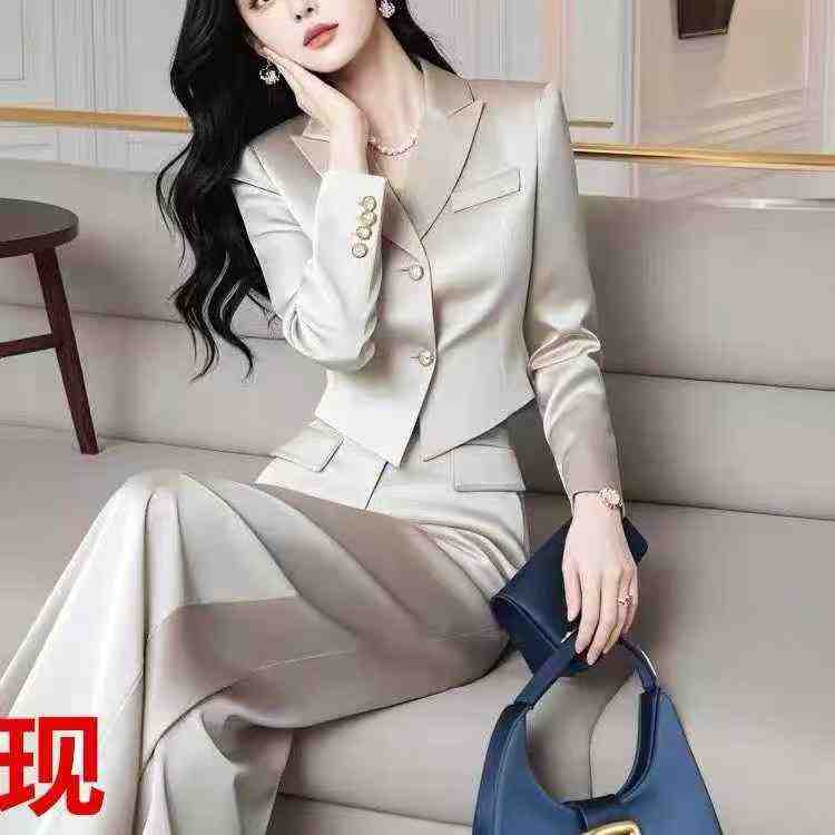 Champagne French Vintage Tweed Blazers For Women | 600pcs Bulk Clearance | S-XL Lined Authentic Outerwear Wholesale - Image 1