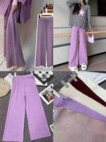 Bulk Clearance Women's Knitted Wide Leg Pants & Skirts Wholesale Stock For Export - Image 8