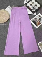Bulk Clearance Women's Knitted Wide Leg Pants & Skirts Wholesale Stock For Export - Image 3