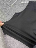 300 Pieces Bulk Clearance 100% Cotton Black Women's Tank Tops S-XL, Solid Versatile Summer Tops Wholesale Export - Image 3