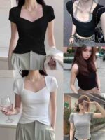 Bulk Clearance 1800 Pieces Pure Cotton High Stretch Short Sleeve T-Shirts Stock Wholesale For Export - Image 9
