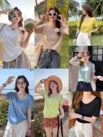 Bulk Clearance 1800 Pieces Pure Cotton High Stretch Short Sleeve T-Shirts Stock Wholesale For Export - Image 8