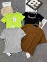 Bulk Clearance 1800 Pieces Pure Cotton High Stretch Short Sleeve T-Shirts Stock Wholesale For Export - Image 3