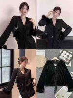 New Chinese Style Frog Button Velvet Tops & Dresses 4 Black Designs 80Pcs S-XXL Bulk Stock Wholesale Export - Image 1
