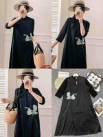 New Chinese Style Frog Button Velvet Tops & Dresses 4 Black Designs 80Pcs S-XXL Bulk Stock Wholesale Export - Image 7