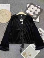 New Chinese Style Frog Button Velvet Tops & Dresses 4 Black Designs 80Pcs S-XXL Bulk Stock Wholesale Export - Image 5