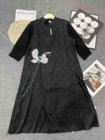 New Chinese Style Frog Button Velvet Tops & Dresses 4 Black Designs 80Pcs S-XXL Bulk Stock Wholesale Export - Image 3