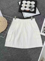 Bulk Clearance 130PCS High Waist Slimming White Denim Cargo A-line Mini Skirts For Wholesale Export - Image 3