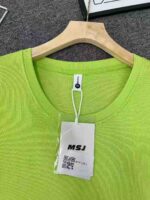 Neon Green U-Neck Women's Short Sleeve T-Shirts New Korean Style Trendy Tops | Bulk Stock Wholesale Clearance - Image 3
