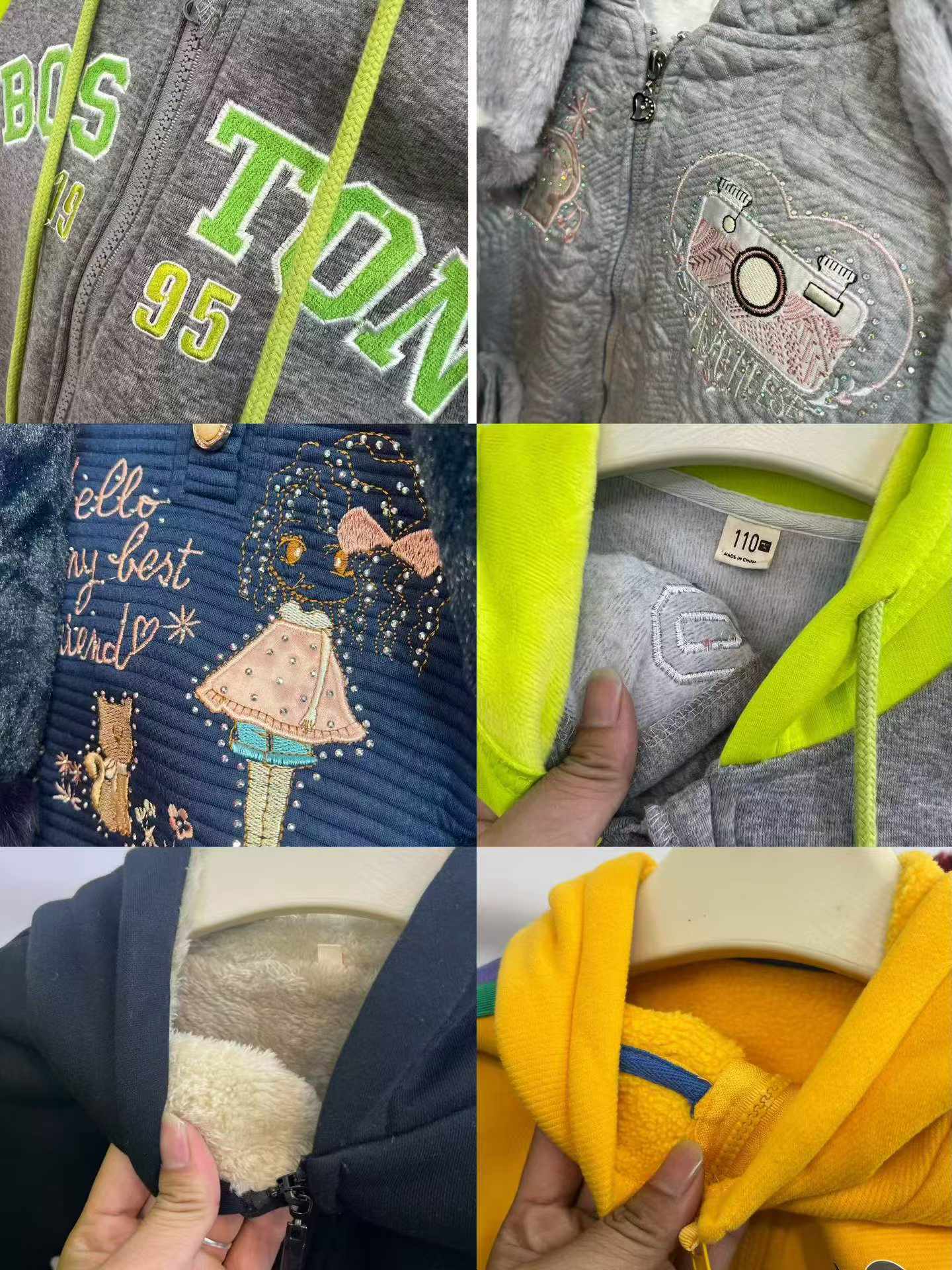 Full Clearance 200PCS Mixed Kids Sherpa Fleece Sweatshirts Chinese Clothing Stock Lots - Image 2