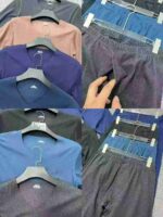 Clearance Bulk Men's Autumn Winter Double-sided Deron V-neck Thermal Underwear Sets - Image 5