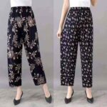 Bulk Clearance Ice Silk Elastic Waist Pants for Middle-Aged & Elderly Women, Chinese Clothing Stock Lots Wholesale Export - Image 4
