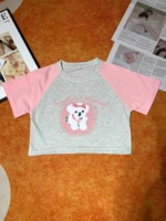 406 PCS 2025 Summer Women's American Retro Pink Patchwork Cropped Slim Fit Crew Neck T-Shirt - Image 4