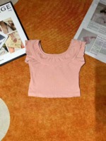 573 Pcs Pure Cotton Lace Trim Cropped Women's T-Shirts Summer Slim Fit Short Sleeve Crop Tops Bulk Wholesale - Image 4