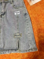 About 140 Pieces Women's Summer High Waist Split A-line Denim Mini Skirts Bulk Wholesale - Image 3