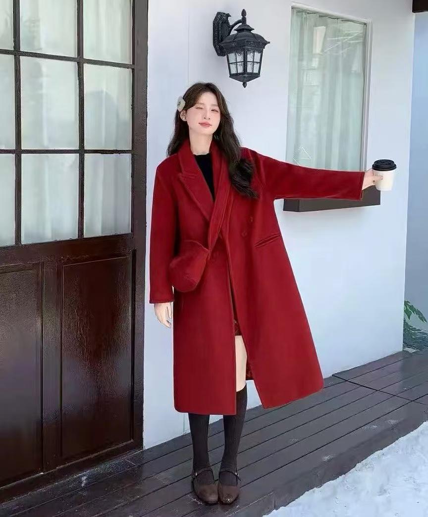 108 Pcs Korean Style Women's Winter Thick Mid-length Wool Overcoats Whole Clearance Super Low Price - Image 1