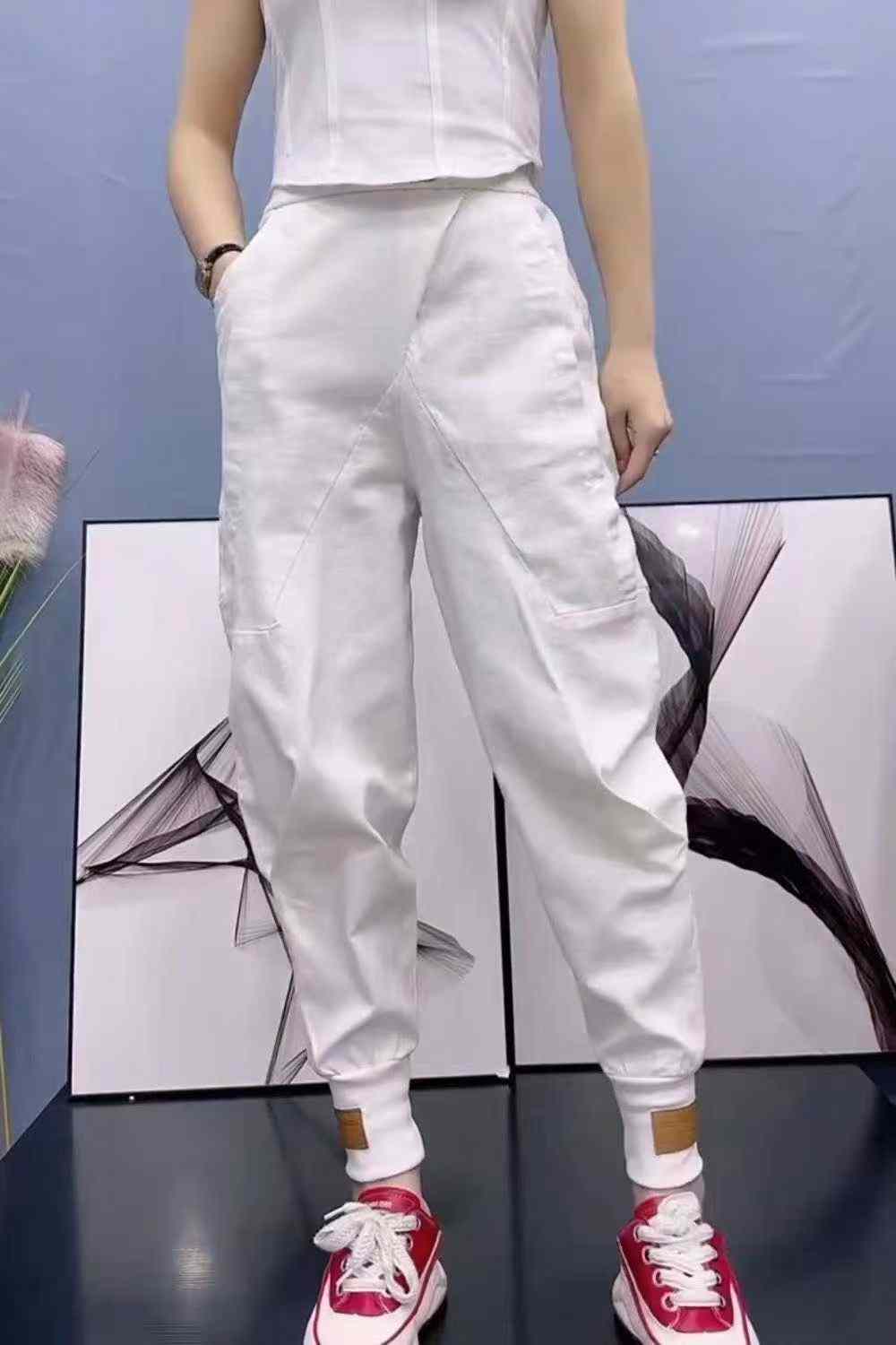 65 Pcs Women's Loose High Waist Harem Jogger Pants 2026 Spring New Casual Pants, Size M-XL, Clean With Independent Packaging - Image 1