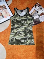 About 1100 Pcs 2026 Summer Camouflage Pure Cotton Women's Breathable Stretchy Tank Top Bulk Stock - Image 3