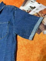 40 Pcs Hong Kong Style Women's Summer Vintage Backless Loose Mid-length Short Sleeve Denim Shirt Dress Stock Lot - Image 3