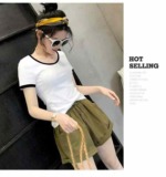 85 Pcs Black White Color Block Crew Neck Short Sleeve Slim Fit Women's T-Shirt 2026 Summer Versatile Tops - Image 6