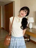 2407 Pieces New Chinese Style Cotton Linen Short Sleeve Blouse for Women 2026 Summer Vintage Frog Button Top for Mamian Skirt - Image 9