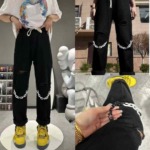 28 Pieces Unisex Trendy Chain Jeans Loose Wide Leg Stock Clearance Wholesale - Image 9