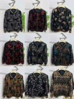 2671 Pieces Spring Autumn Plaid Loose Cardigan Jackets for Middle-aged & Elderly Women Clearance Price 20.5 CNY - Image 2