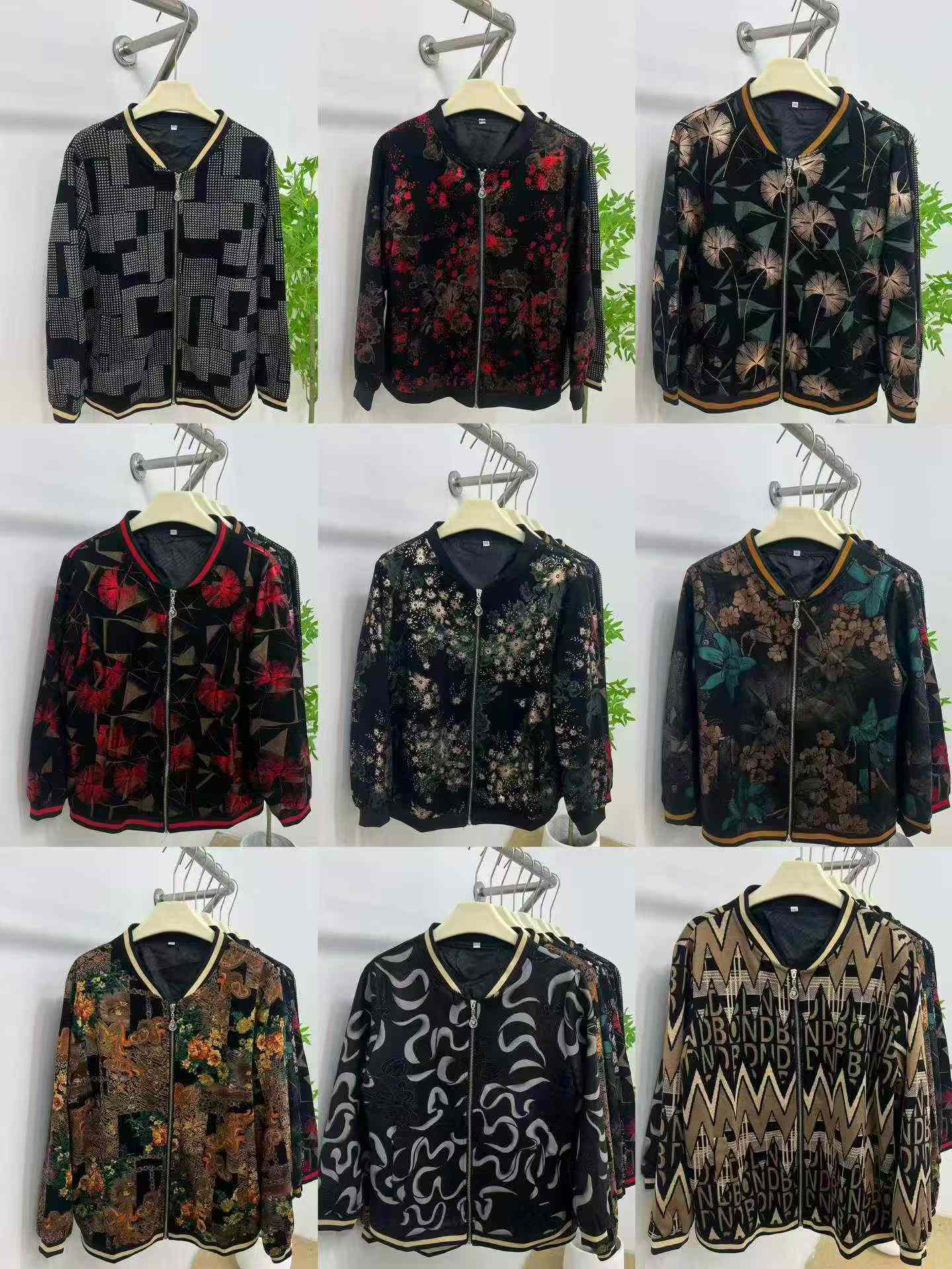 2671 Pieces Spring Autumn Plaid Loose Cardigan Jackets for Middle-aged & Elderly Women Clearance Price 20.5 CNY - Image 2