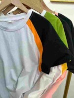 Clearance Bulk 880 Pcs High Quality Summer Cotton Raglan Color Block Casual T-Shirts S-2XL - Image 5