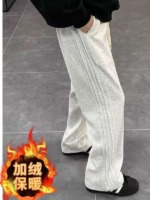 275 Pieces Bulk Stock Cotton Fleece Lined Curved Sweatpants, American Style Baggy Straight Casual Sports Pants - Image 7