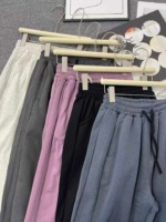 275 Pieces Bulk Stock Cotton Fleece Lined Curved Sweatpants, American Style Baggy Straight Casual Sports Pants - Image 4