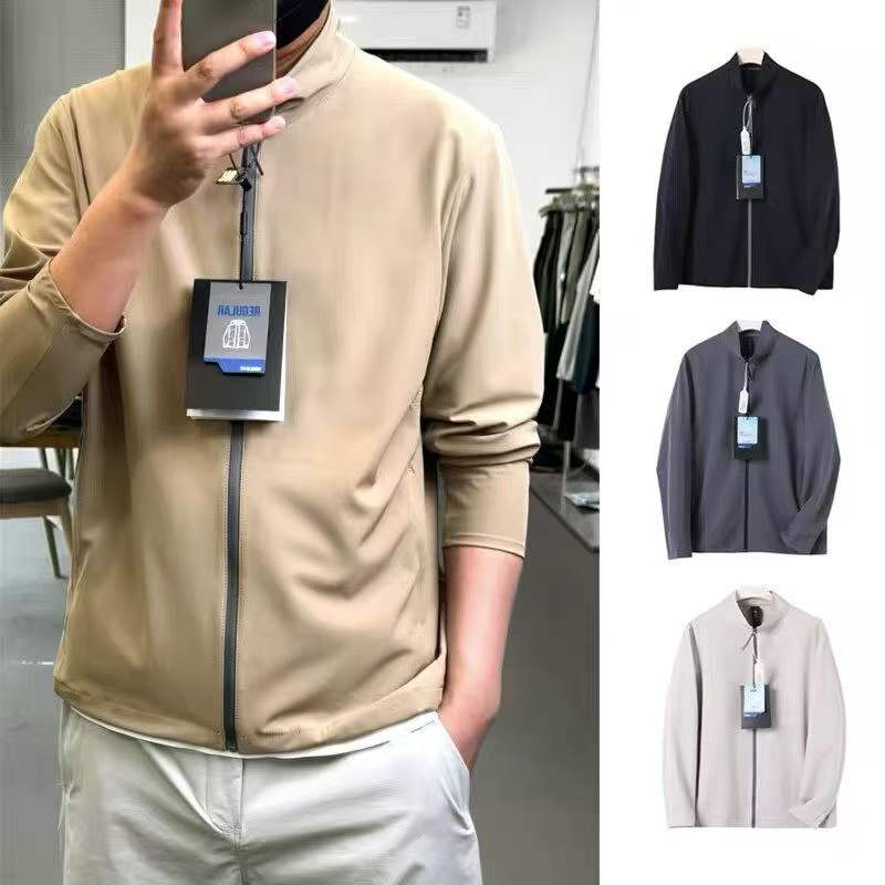 199 Pcs Men's Summer Full-Zip Stand Collar Stretch Sun Protection Jackets 4 Colors Sizes M-3XL Individual Pack - Image 1