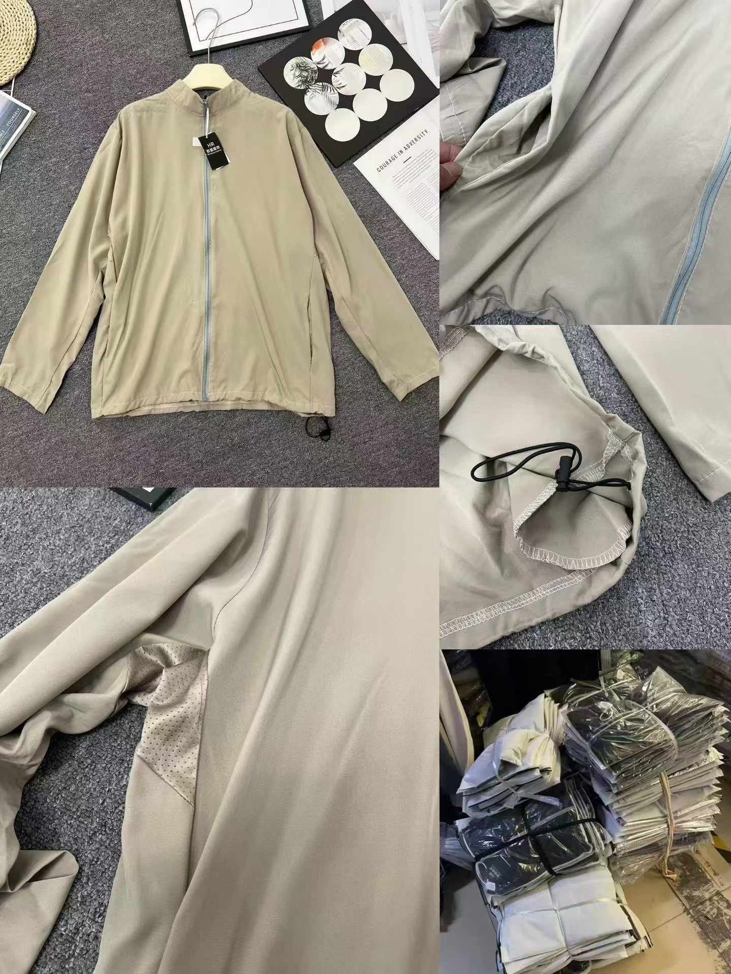 199 Pcs Men's Summer Full-Zip Stand Collar Stretch Sun Protection Jackets 4 Colors Sizes M-3XL Individual Pack - Image 2