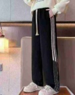 Whole Lot Clearance: Around 1200 Pcs High Quality Branded Spring Summer Big Kids Sports Wide Leg Pants, 2 Colors Sizes 120-170 - Image 1