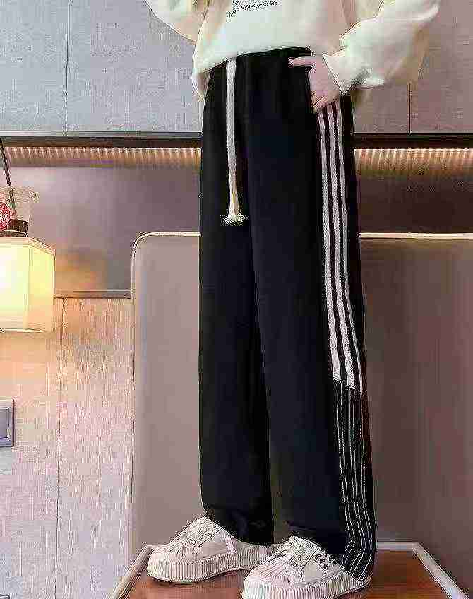 Whole Lot Clearance: Around 1200 Pcs High Quality Branded Spring Summer Big Kids Sports Wide Leg Pants, 2 Colors Sizes 120-170 - Image 1