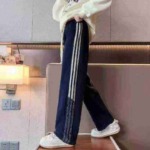 Whole Lot Clearance: Around 1200 Pcs High Quality Branded Spring Summer Big Kids Sports Wide Leg Pants, 2 Colors Sizes 120-170 - Image 7