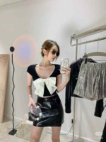 184 Pieces 2026 New French Style Bowknot Slim Fit Summer Short Sleeve T-Shirts Stock Wholesale - Image 1