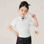 Approx 260 Pcs High Quality Big Kids Summer Chinese Style Cotton T-Shirts Bulk Clearance, Size 120-160 2 Colors - Image 1