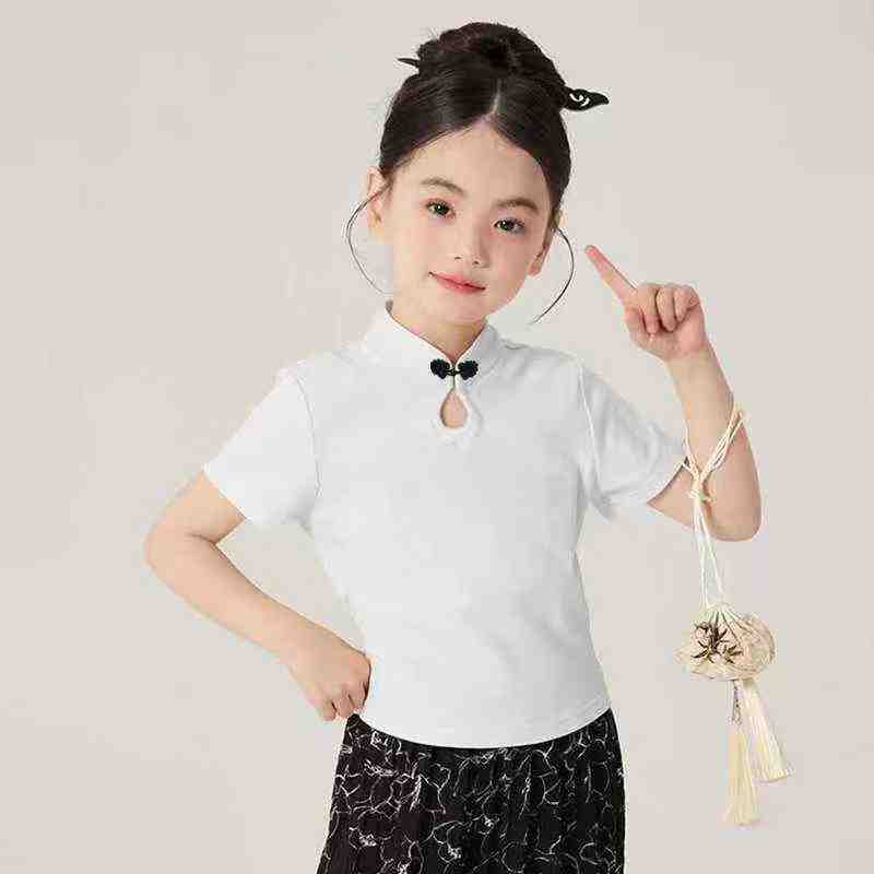 Approx 260 Pcs High Quality Big Kids Summer Chinese Style Cotton T-Shirts Bulk Clearance, Size 120-160 2 Colors - Image 1
