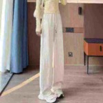 Whole Clearance 8.5 CNY Around 460 Pcs High Quality Spring Autumn Petite High Waisted Wide Leg Casual Pants - Image 1