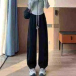 Whole Clearance 8.5 CNY Around 460 Pcs High Quality Spring Autumn Petite High Waisted Wide Leg Casual Pants - Image 9