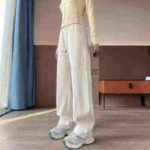 Whole Clearance 8.5 CNY Around 460 Pcs High Quality Spring Autumn Petite High Waisted Wide Leg Casual Pants - Image 8