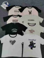 1451 Pieces Women's Patchwork Cotton Summer Short Sleeve Cropped T-Shirts Bulk Stock - Image 7