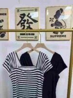 Bulk Clearance About 400 Pcs High Quality Summer Petite Color Block Stripe Square Neck Short Sleeve Dresses - Image 5