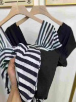 Bulk Clearance About 400 Pcs High Quality Summer Petite Color Block Stripe Square Neck Short Sleeve Dresses - Image 4