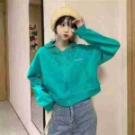 Bulk Clearance Stock: Approx 195 Pcs High Quality Spring Autumn Cotton Loose Cropped Hooded Cardigan Sweatshirts - Image 9