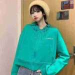 Bulk Clearance Stock: Approx 195 Pcs High Quality Spring Autumn Cotton Loose Cropped Hooded Cardigan Sweatshirts - Image 8