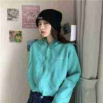 Bulk Clearance Stock: Approx 195 Pcs High Quality Spring Autumn Cotton Loose Cropped Hooded Cardigan Sweatshirts - Image 7